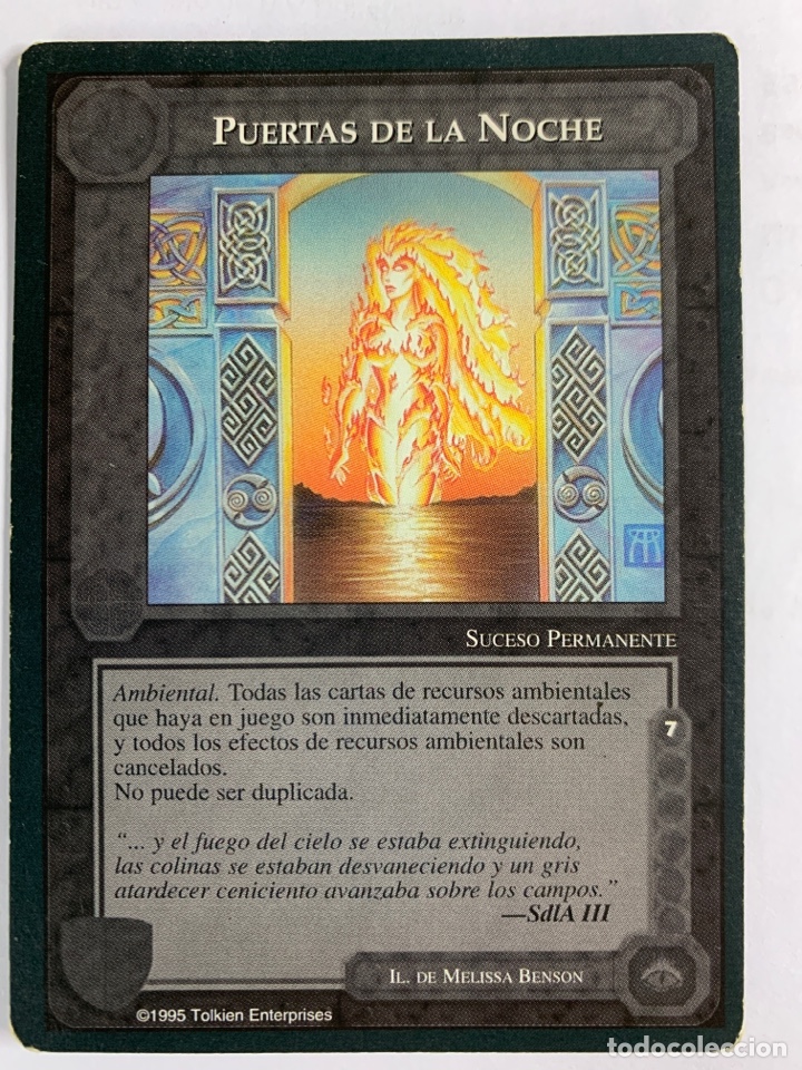 Trading cards: CARTA LIMITADA PUERTAS DE LA NOCHE BORDE NEGRO-EL SE&Ntilde;OR DE LOS ANILLOS