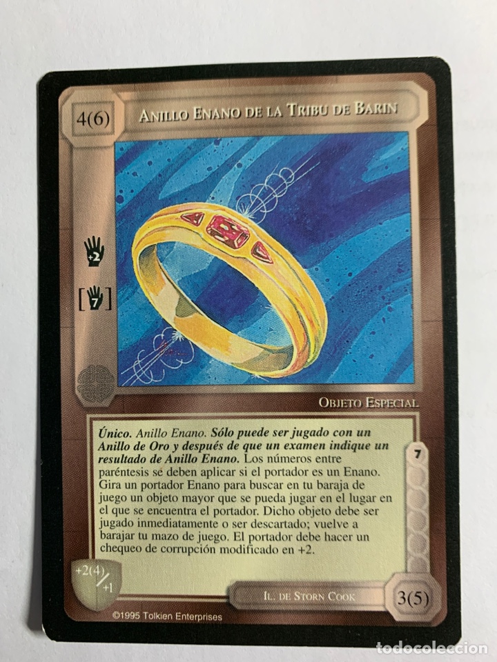 Trading cards: CARTA LIMITADA ANILLO ENANO DE LA TRIBU DE BARIN -EL SE&Ntilde;OR DE LOS ANILLOS BORDE NEGRO