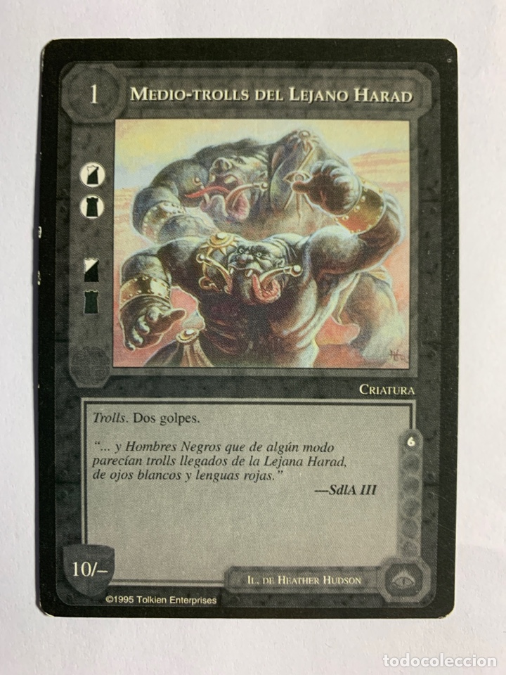 Trading cards: CARTA LIMITADA MEDIO-TROLLS DEL LEJANO HARAD BORDE NEGRO 1995-EL SE&Ntilde;OR DE LOS ANILLOS