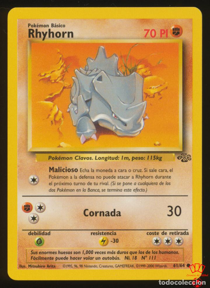 61/64. rhyhorn - jungla (jungle) - pokemon tra - Buy Antique trading cards on todocoleccion 61/64. rhyhorn - jungla (jungle) - pokemon tra - Buy Antique trading cards on todocoleccion