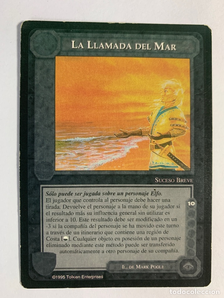 Trading cards: CARTA LIMITADA BORDE NEGRO LA LLAMADA DEL MAR - EL SE&Ntilde;OR DE LOS ANILLOS