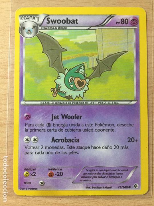 Trading cards: 2012 - SWOOBAT - POKEMON - Foto 1