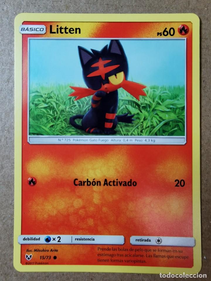 carta pokmon basico litten 15/73. 2017. ps 120 - Buy Antique trading cards  on todocoleccion