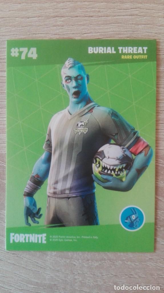 Trading Cards: CARTA,TRADING CARD N&ordm; 74 BURIAL THREAT-FORTNITE SERIES 2-EPIC GAMES-PANINI-A&Ntilde;O 2020.