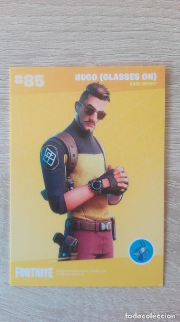 Trading Cards: CARTA,TRADING CARD N&ordm; 85 HUGO ( GLASSES ON )-FORTNITE SERIES 2-EPIC GAMES-PANINI-A&Ntilde;O 2020.