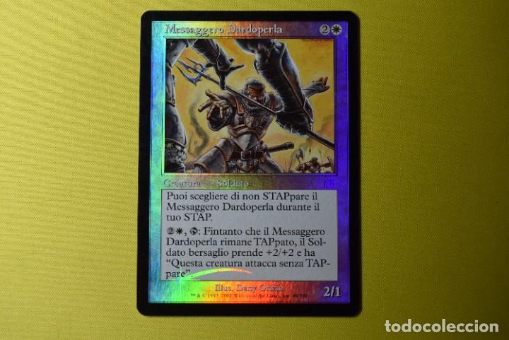 Carta Magic The Gathering. Mensajero lanzaperlada. Embestida. Foil. NM.  Italiano