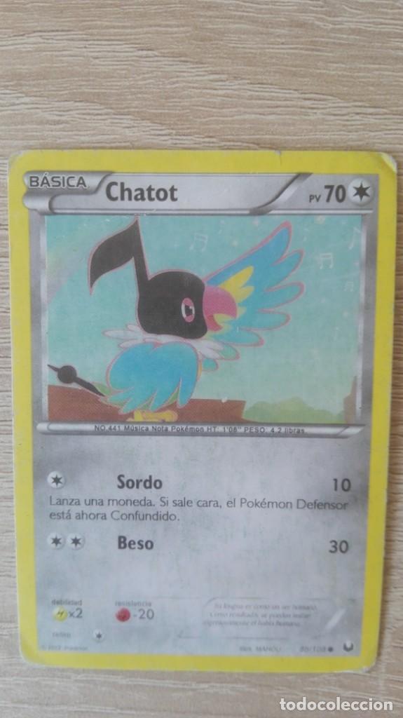 Cartes &agrave; &Eacute;changer: CHATOT N&ordm; 441 B&Aacute;SICA PV 70 SORDO 10 BESO 30 // M&Uacute;SICA NOTA POK&Eacute;MON // A&Ntilde;O 2012.