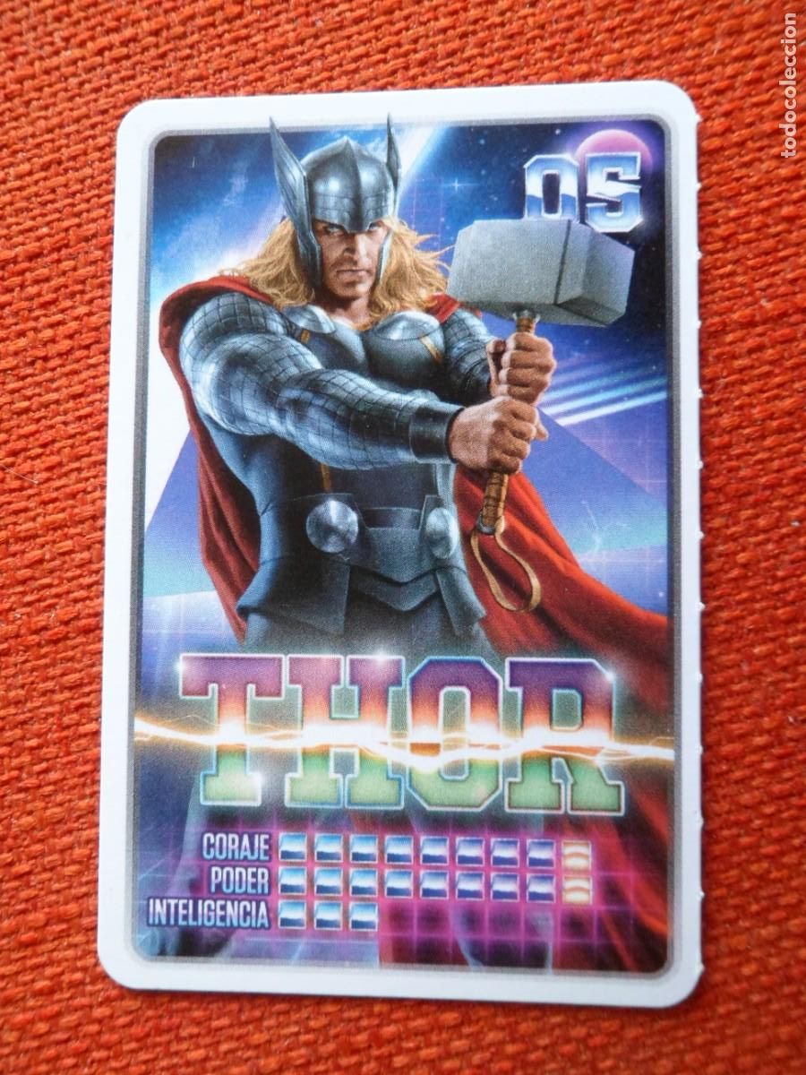 Trading cards: CARTA MARVEL &iexcl;DESCUBRE TU PODER! CARREFOUR. 05. THOR - Foto 1