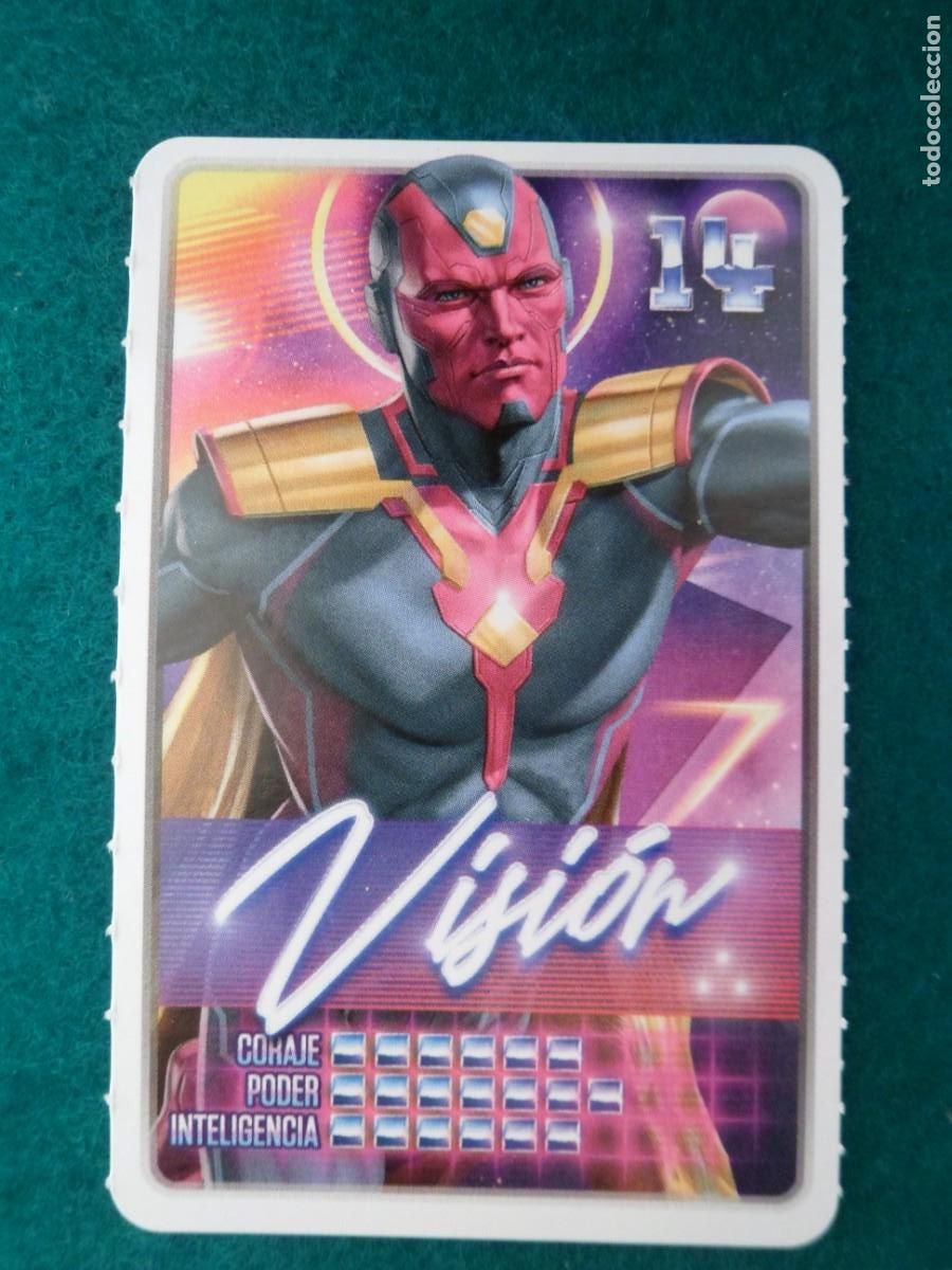 Trading cards: CARTA MARVEL &iexcl;DESCUBRE TU PODER! CARREFOUR. 14. VISION - Foto 1