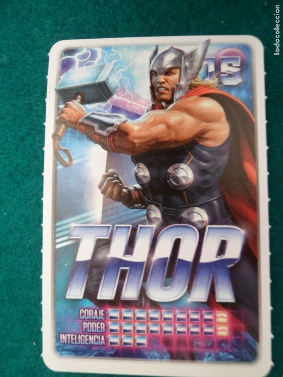 Trading cards: CARTA MARVEL &iexcl;DESCUBRE TU PODER! CARREFOUR. 15. THOR - Foto 1