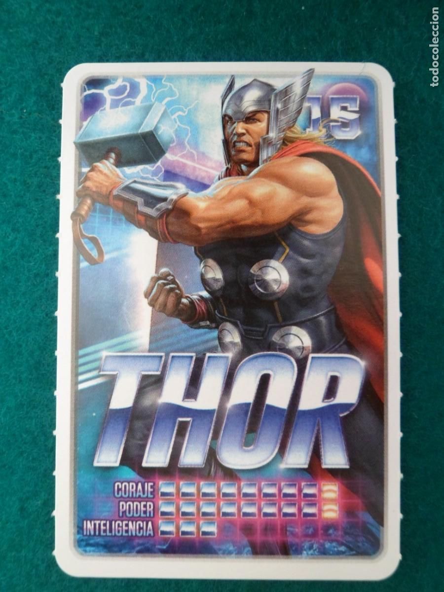 Trading cards: CARTA MARVEL &iexcl;DESCUBRE TU PODER! CARREFOUR. 15. THOR - Foto 1