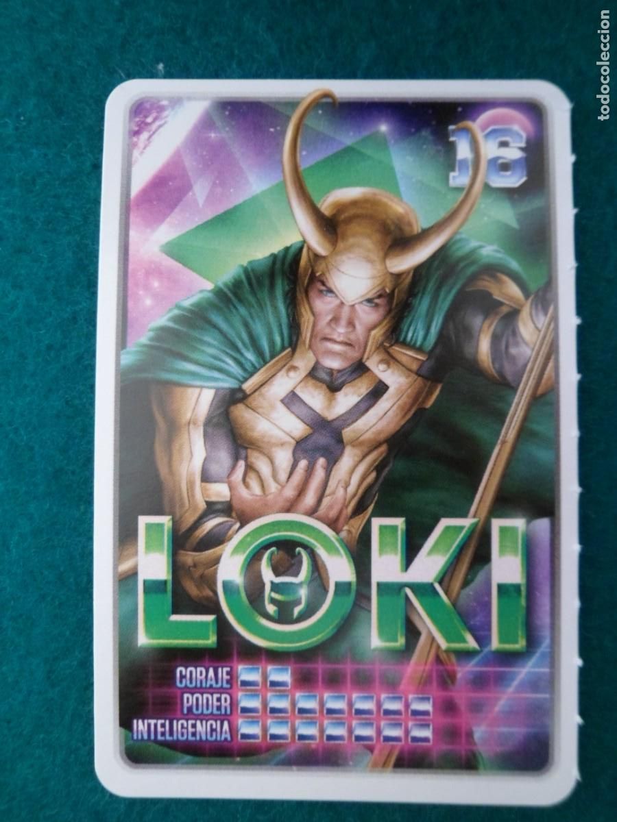 Trading cards: CARTA MARVEL &iexcl;DESCUBRE TU PODER! CARREFOUR. 16. LOKI - Foto 1