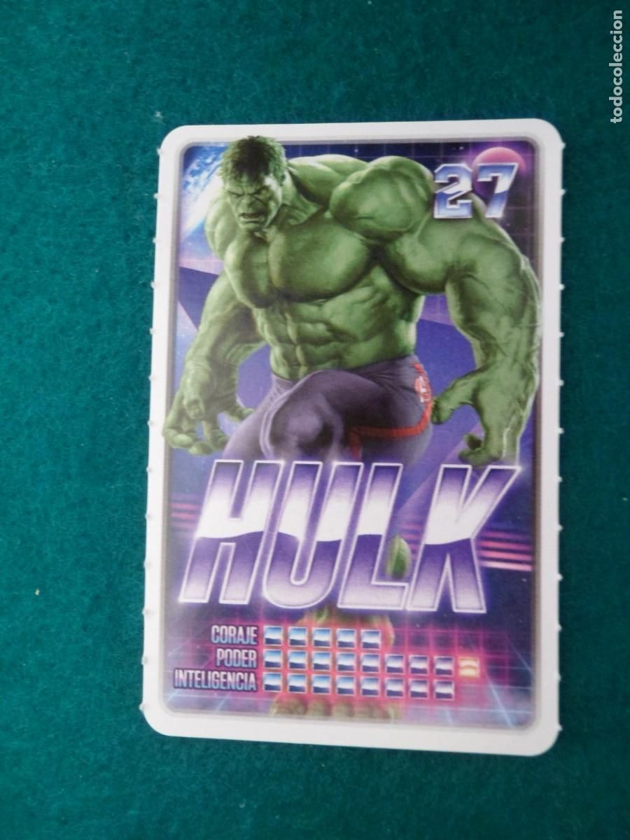 Trading cards: CARTA MARVEL &iexcl;DESCUBRE TU PODER! CARREFOUR. 27. HULK - Foto 1