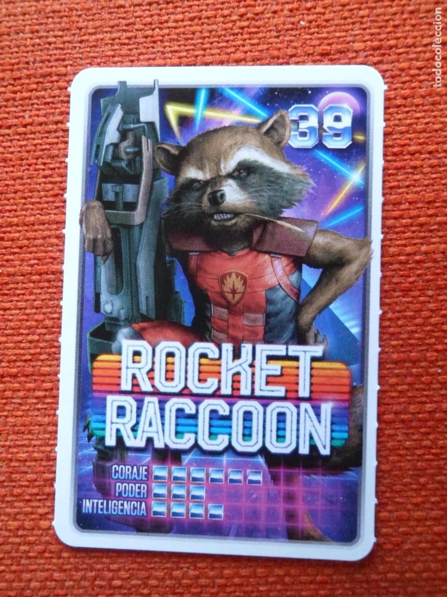 Trading cards: CARTA MARVEL &iexcl;DESCUBRE TU PODER! CARREFOUR. 39. ROCKET RACCOON - Foto 1