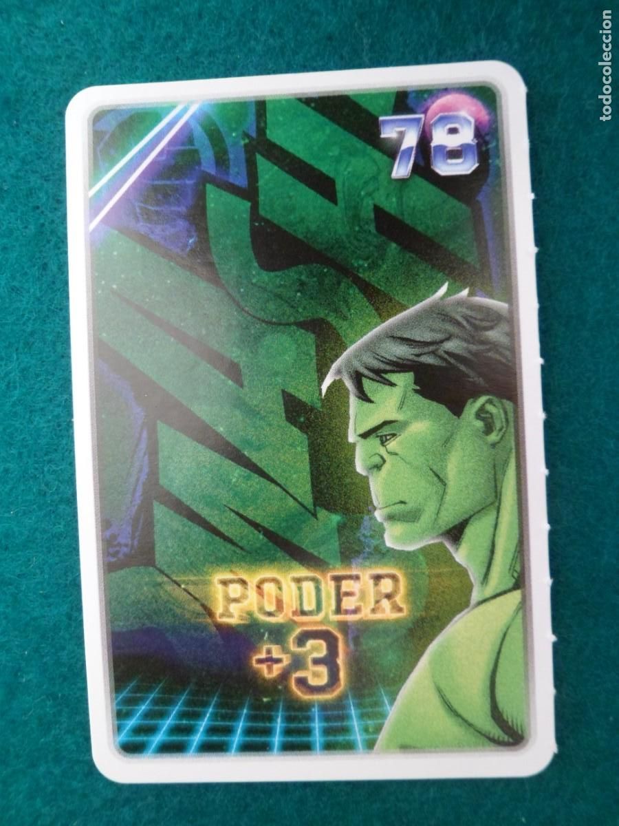 Trading cards: CARTA MARVEL &iexcl;DESCUBRE TU PODER! CARREFOUR. 78. HULK. PODER +3 - Foto 1