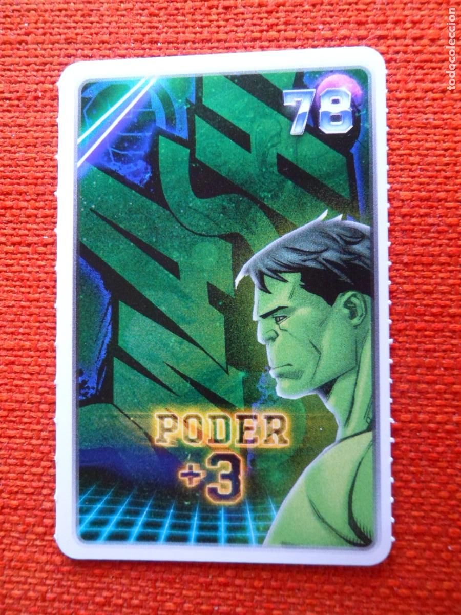 Trading cards: CARTA MARVEL &iexcl;DESCUBRE TU PODER! CARREFOUR. 78. HULK. PODER +3 - Foto 1
