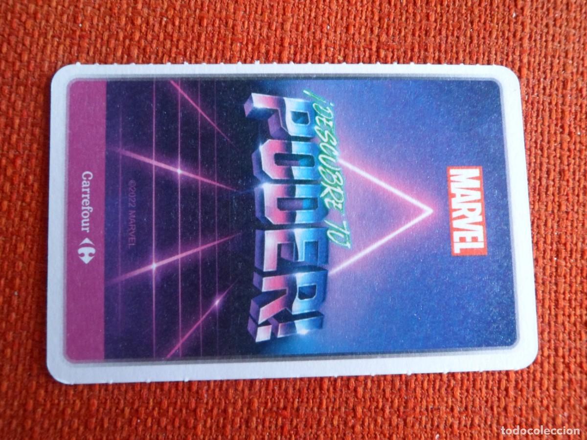 Trading cards: CARTA MARVEL &iexcl;DESCUBRE TU PODER! CARREFOUR. 78. HULK. PODER +3 - Foto 2