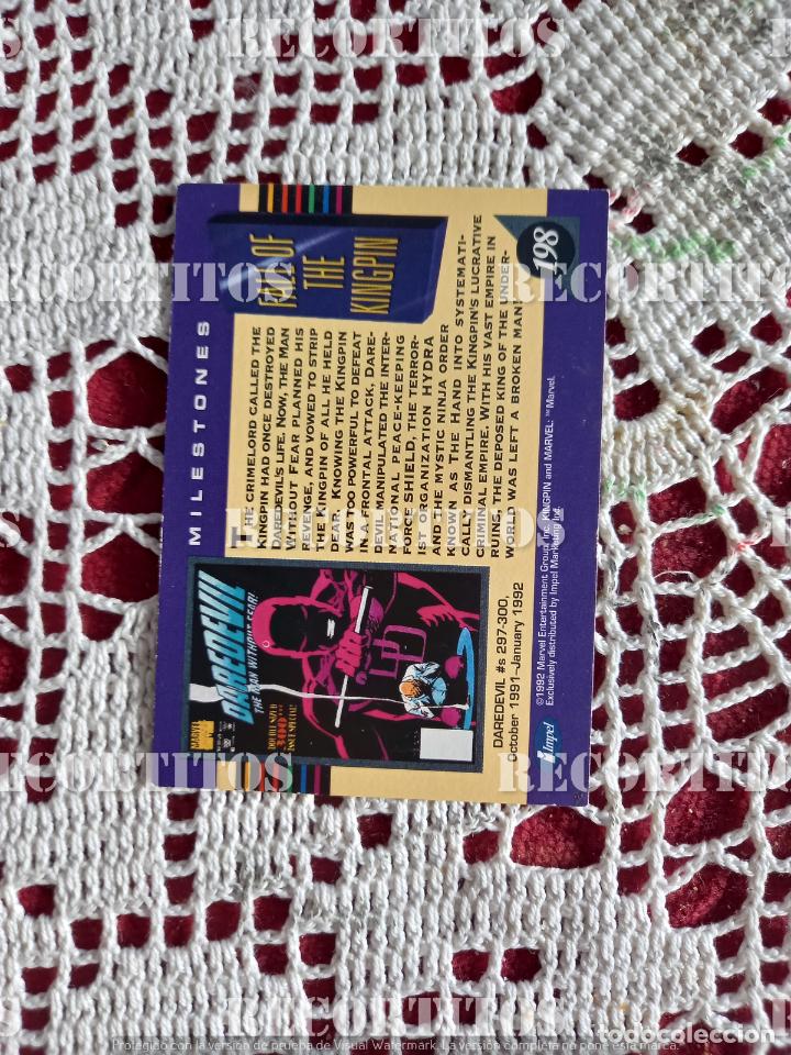 Trading cards: spider man 1992 marvel 198 daredevil impel cards - Foto 2