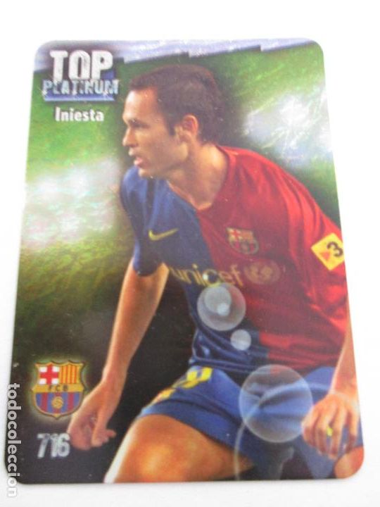 Trading Cards: #716 INIESTA BARCELONA 08 09 BRILLO JASPEADO MUNDICROMO 2008 2009 TOP PLATINUM