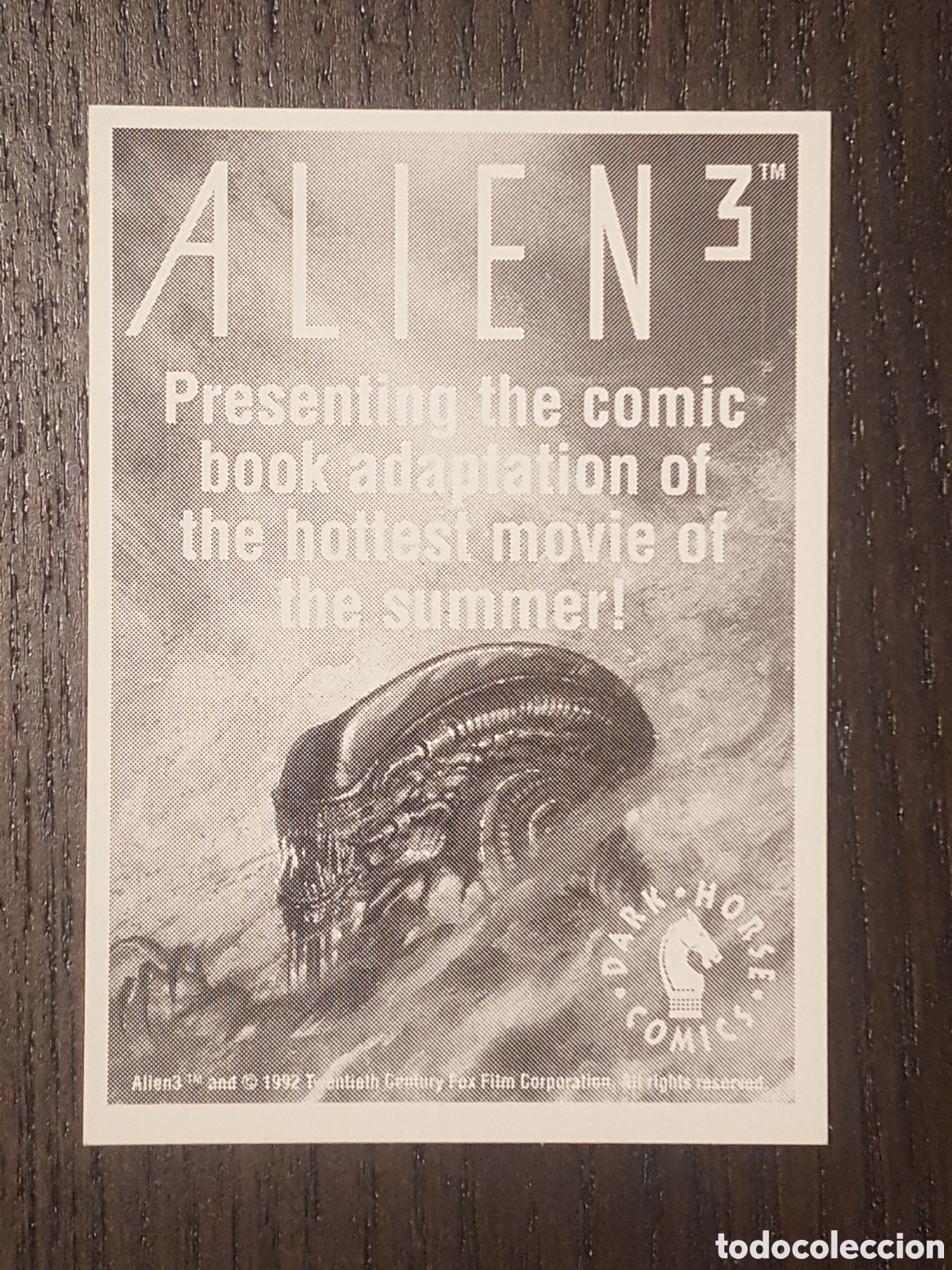 Trading Cards: Trading card - Alien 3 - Promo card - 1992 - Dark Horse Comics