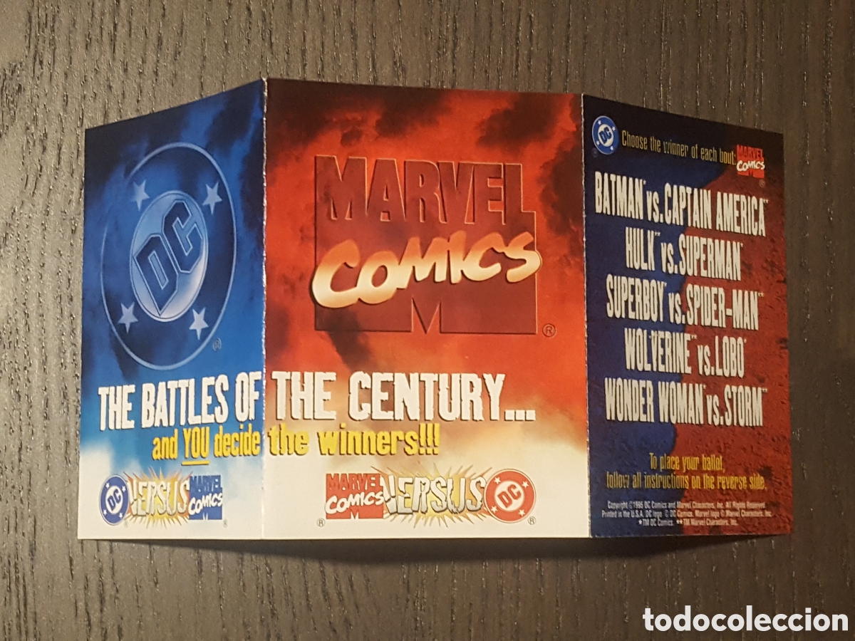 Trading Cards: Trading card - Marvel Versus DC - promo - 1995 - 3 Card Uncut Ballot