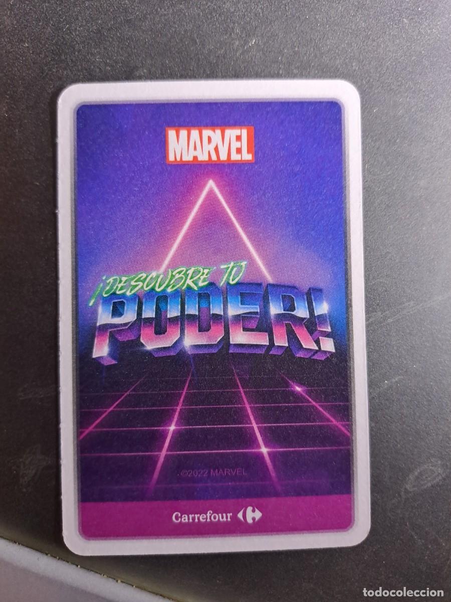 Trading cards: CROMO CARTA THOR PODER + 2 MARVEL 68 DESCUBRE TU PODER CARREFOUR 2022 - Foto 2