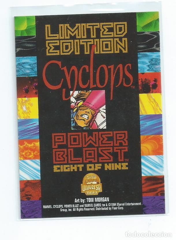 Trading cards: MARVEL UNIVERSE 1994 : SUBSET POWERBLAST N&ordm; 5 (DE 9) : CICLOPE - Foto 2