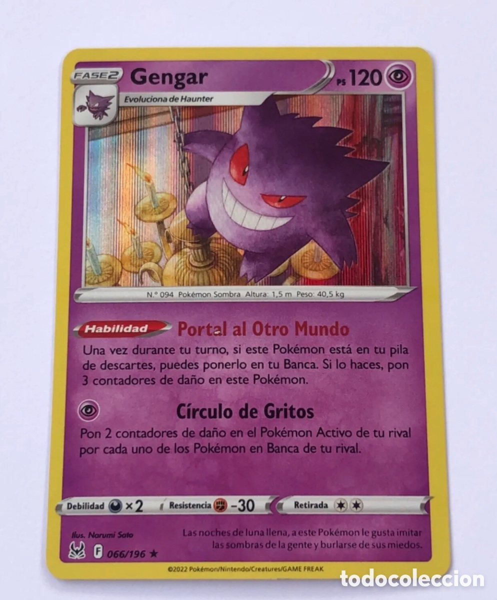Cartão Gengar Pokemon em segunda mão durante 0 EUR em Sevilla na WALLAPOP