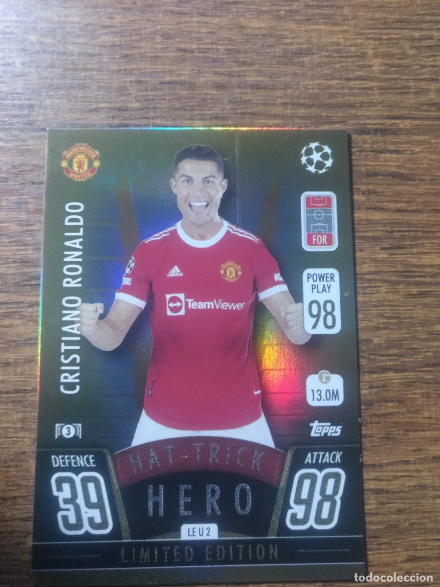 Trading Cards: Cristiano Ronaldo hat-trick limitada Match Attax 2021 2022 Topps Champions League