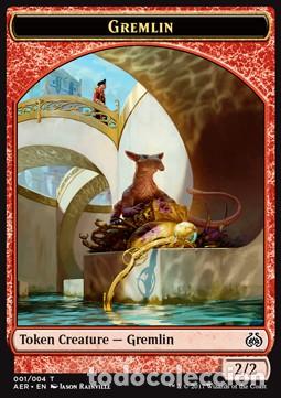 Trading Cards: Carta MTG-Gremlin Token (Red 2/2)-Aether Revolt-EN-EX-Token- - Magic The Garthering