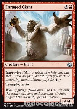 Trading Cards: Carta MTG-Gigante Infuriato-Aether Revolt-ITA-NM-U- - Magic The Garthering