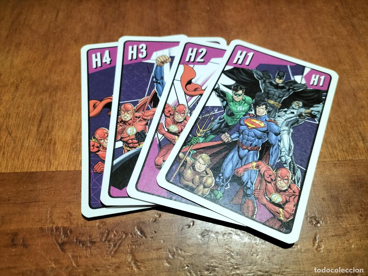Trading cards: H. 4 CARTAS DE ESTA LETRA. CARTAS DEL JUEGO JUSTICE LEAGUE. CARTAS. BUEN ESTADO.