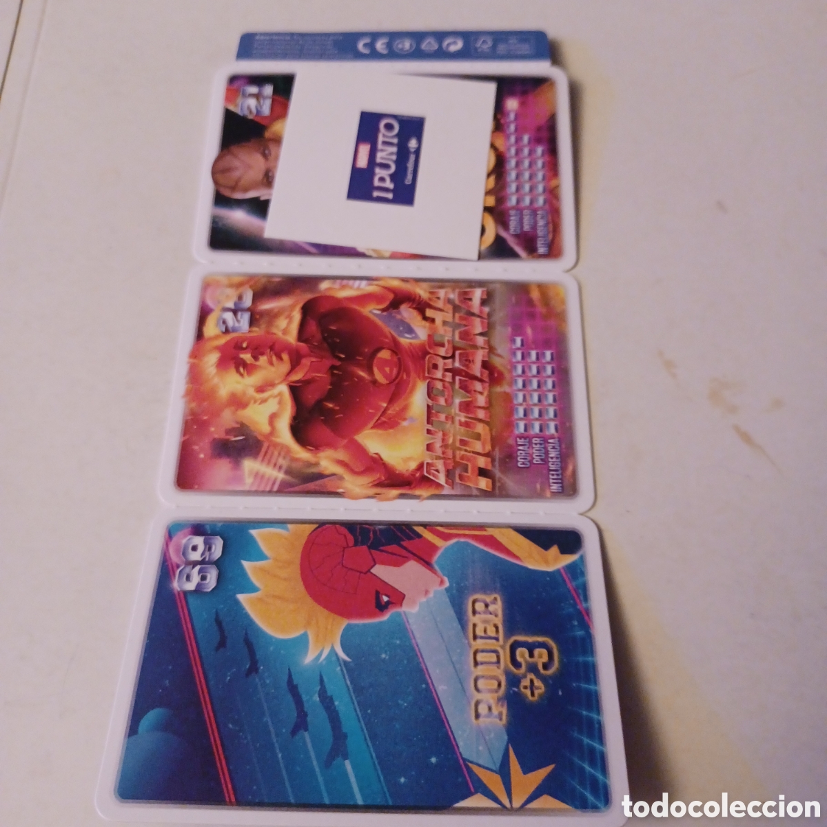 Trading cards: Cromo triple Marvel Descubre tu poder Carrefour - Foto 1