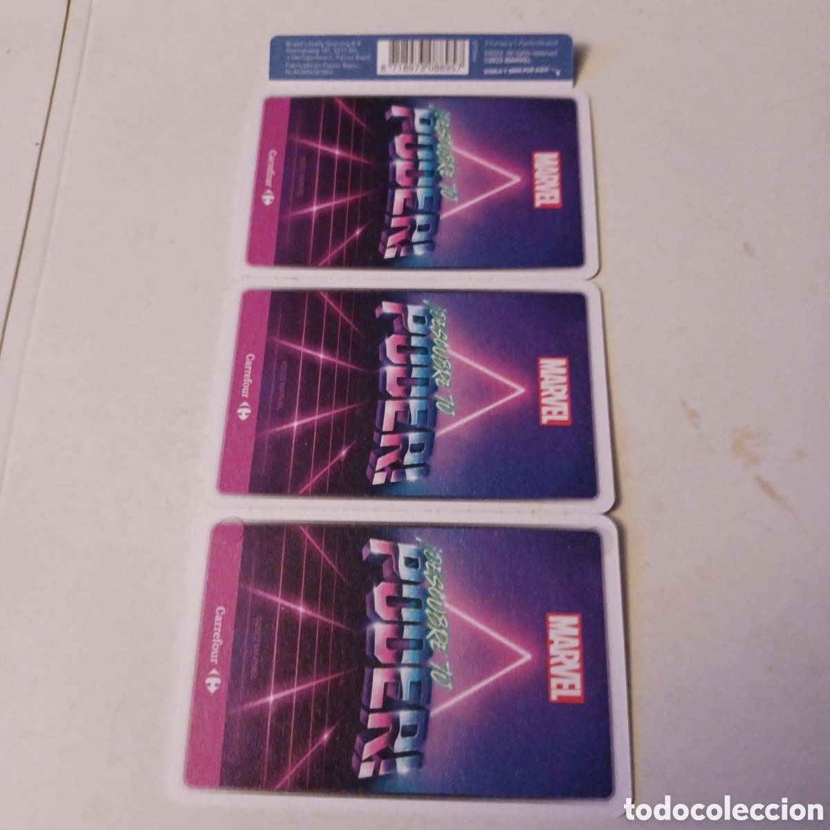 Trading cards: Cromo triple Marvel Descubre tu poder Carrefour - Foto 2