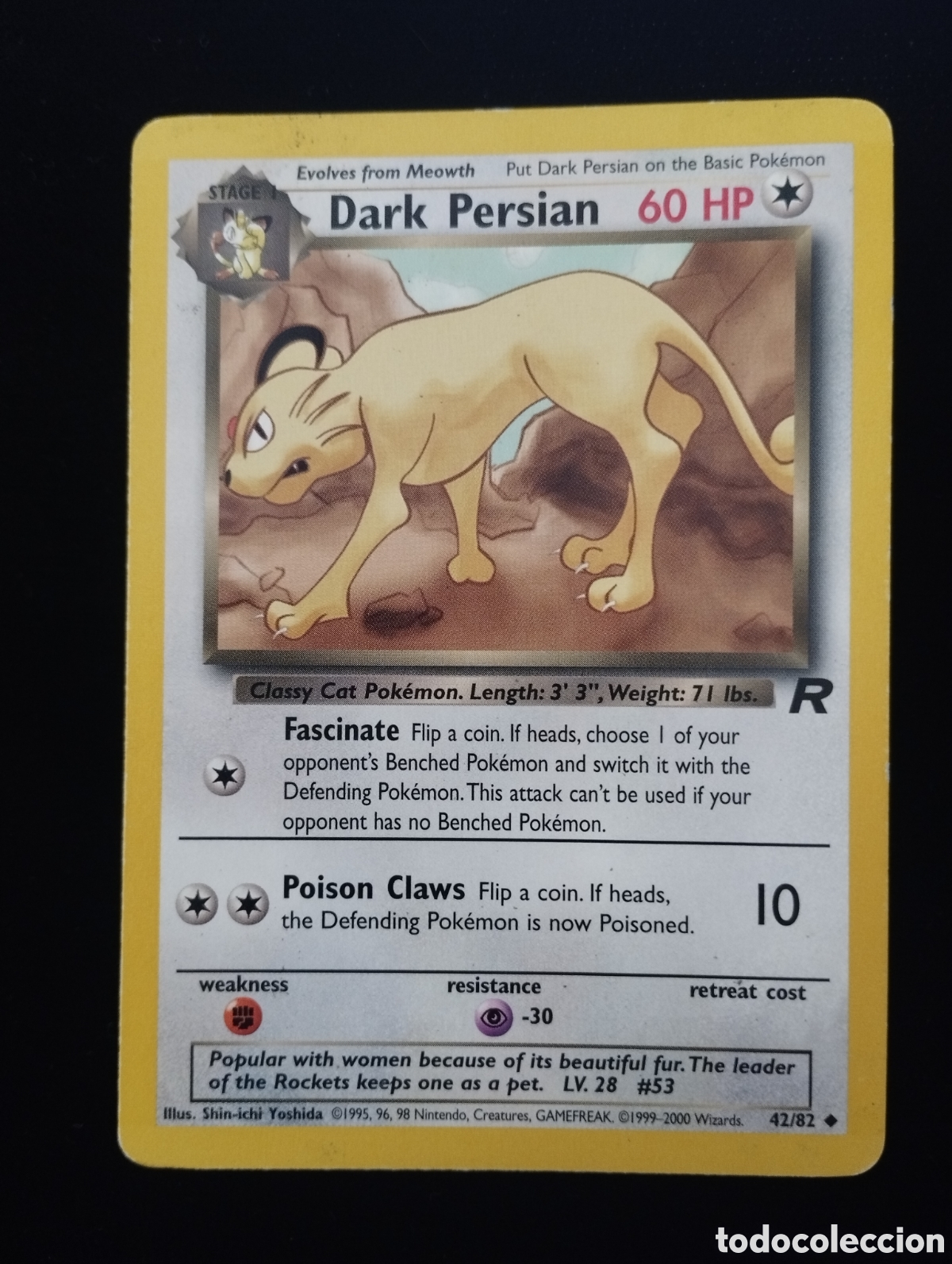 Trading Cards: DARK PERSIAN - INFRECUENTE - 42/82 - TCG - CARTA POKEMON