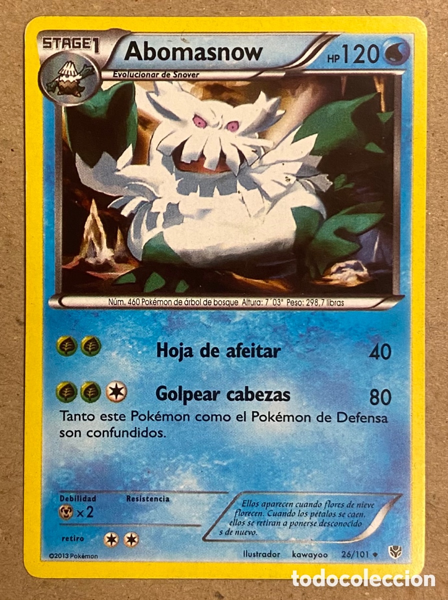 Trading cards: ABOMASNOW. POK&Eacute;MON CARD N&deg; 26 DEL A&Ntilde;O 2013. - Foto 1