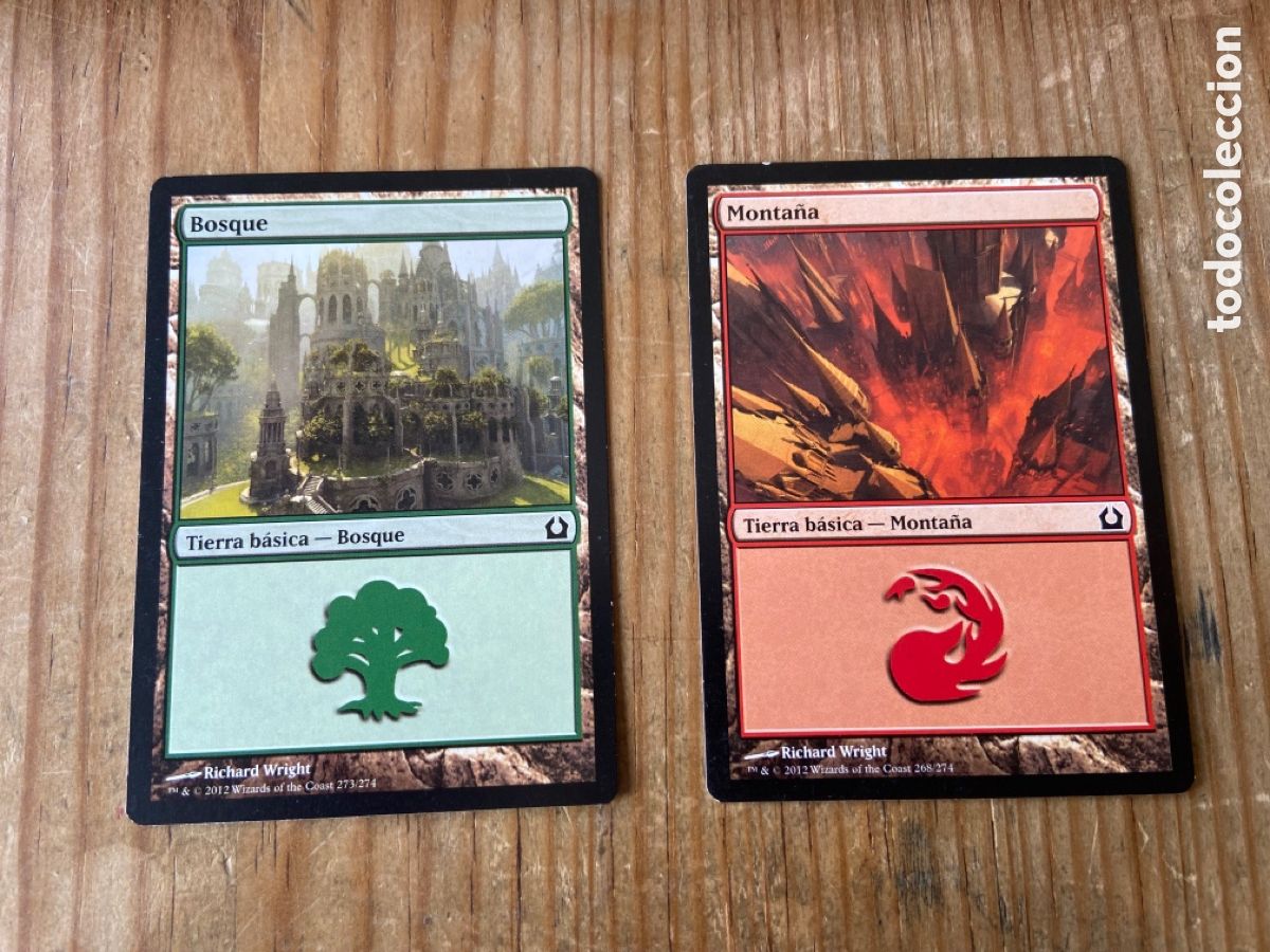 Trading Cards: R22449 LOTE 2 CROMOS CARTAS TRADING CARD MAGIC THE GATHERING BOSQUE Y MONTA&Ntilde;A A&Ntilde;O 2012