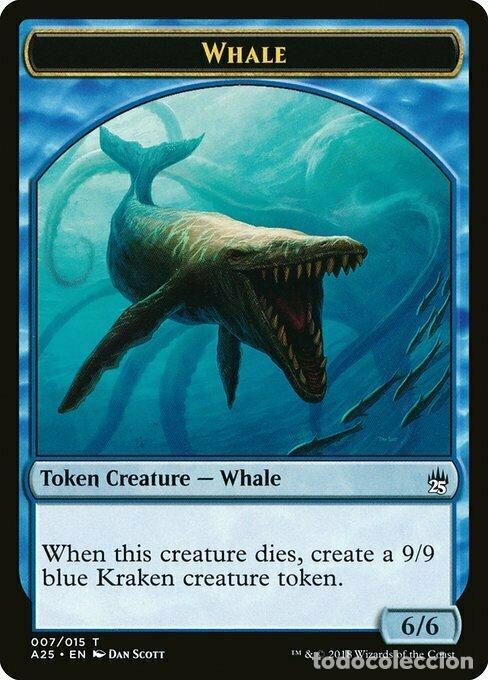 Trading Cards: Carta MTG-Whale Token (Blue 6/6)-Masters 25-EN-EX-Token - Magic the gathering