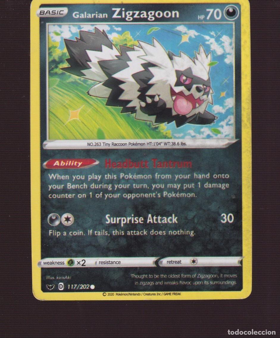 Trading Cards: CARTAS DE POK&Eacute;MON XIGZAGOON PS 70 A&Ntilde;O 2020 N&ordm; 263