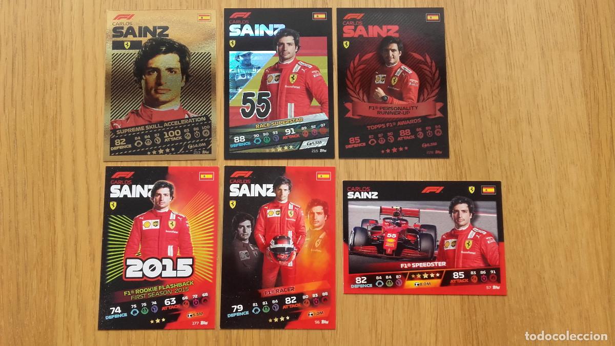 Trading cards: topps turbo attax 2021 completo todo ferrari complete sainz formula 6 cards