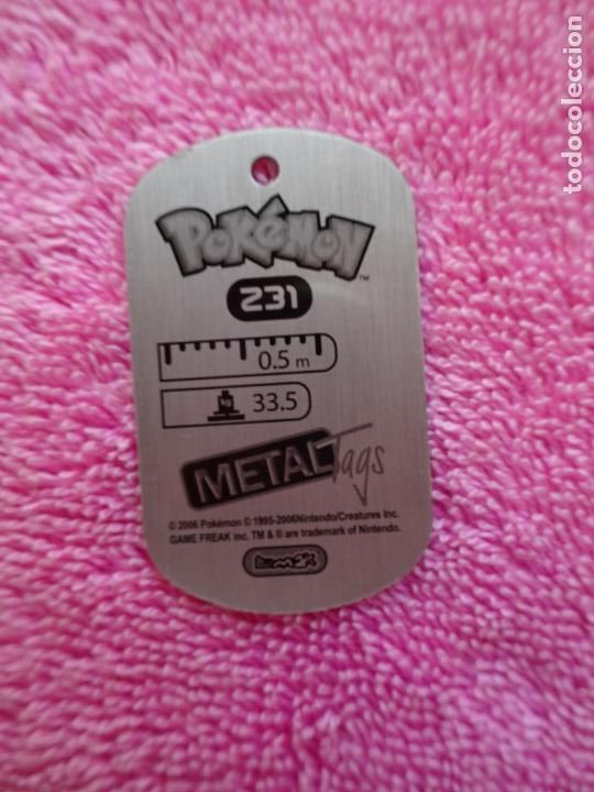 Trading cards: pokemon 231 phanpy metal tags 2006 nintendo - Foto 2
