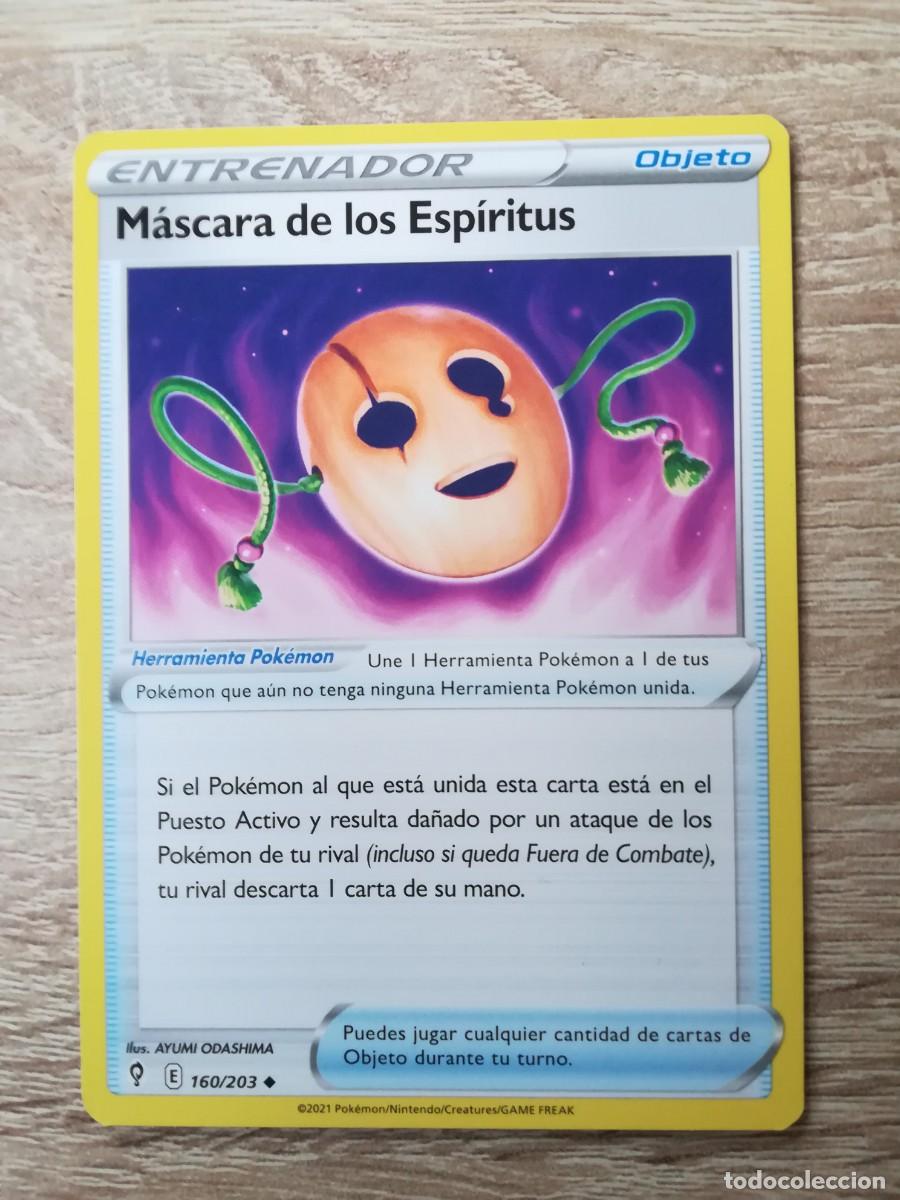 Trading Cards: M&Aacute;SCARA DE LOS ESP&Iacute;RITUS N&ordm; 160/203 -CARTA POK&Eacute;MON-ESPADA Y ESCUDO (TCG)-ENTRENADOR-A&Ntilde;O 2021.