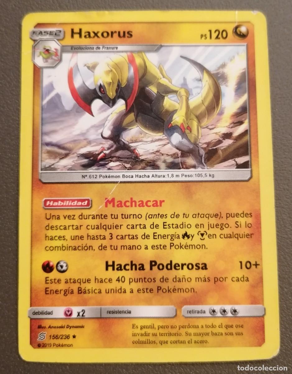 Trading Cards: CARTA POKEMON HAXORUS 158/236- ESPA&Ntilde;OL - COLECCION MENTES UNIDAS - TRADING CARDS