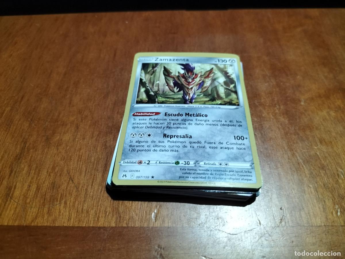 Trading Cards: 097/159 ZAMAZENTA POKEMON. ESCARLATA Y P&Uacute;RPURA. CARTA. CROMO. COMO NUEVA