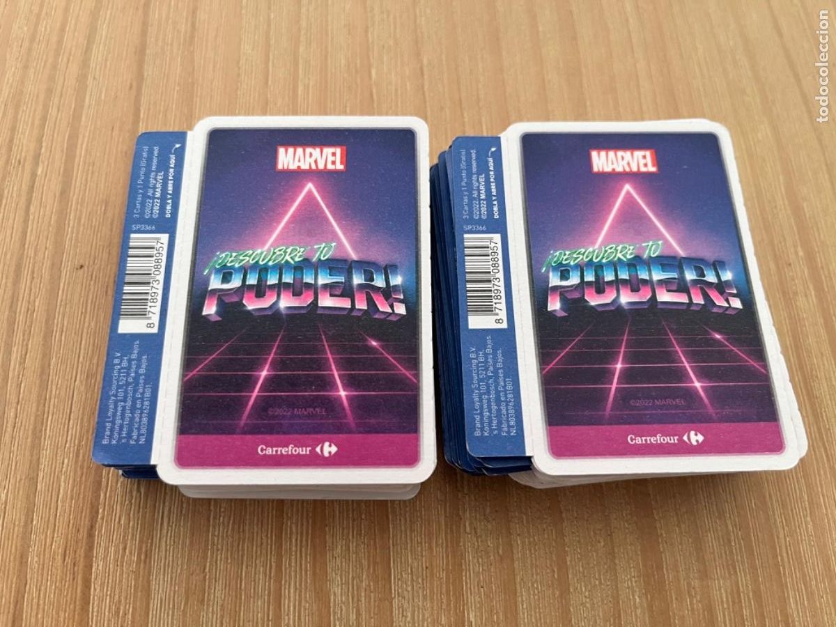 Trading cards: LOTE CROMOS MARVEL NUEVOS DESCUBRE TU PODER CARREFOUR - Foto 1