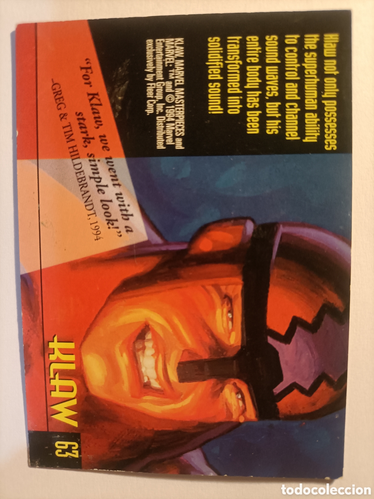 Trading cards: Marvel klaw n&deg;63 masterpieces - Foto 2
