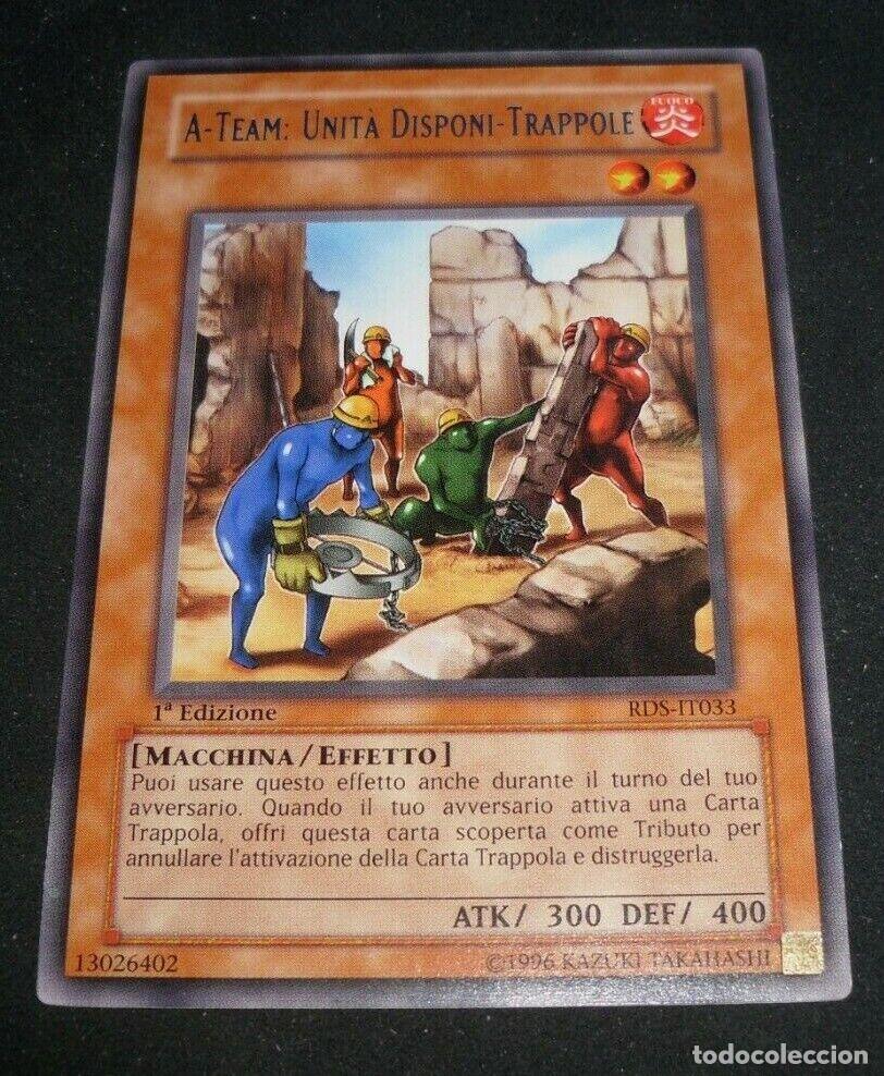 Trading Cards: Carta YUGIOH-A-Team: Unit&agrave; Disponi-Trappole (V.1 - Rare)-RDS-IT033-ITA-Played-Rare 1.Ed - Konami