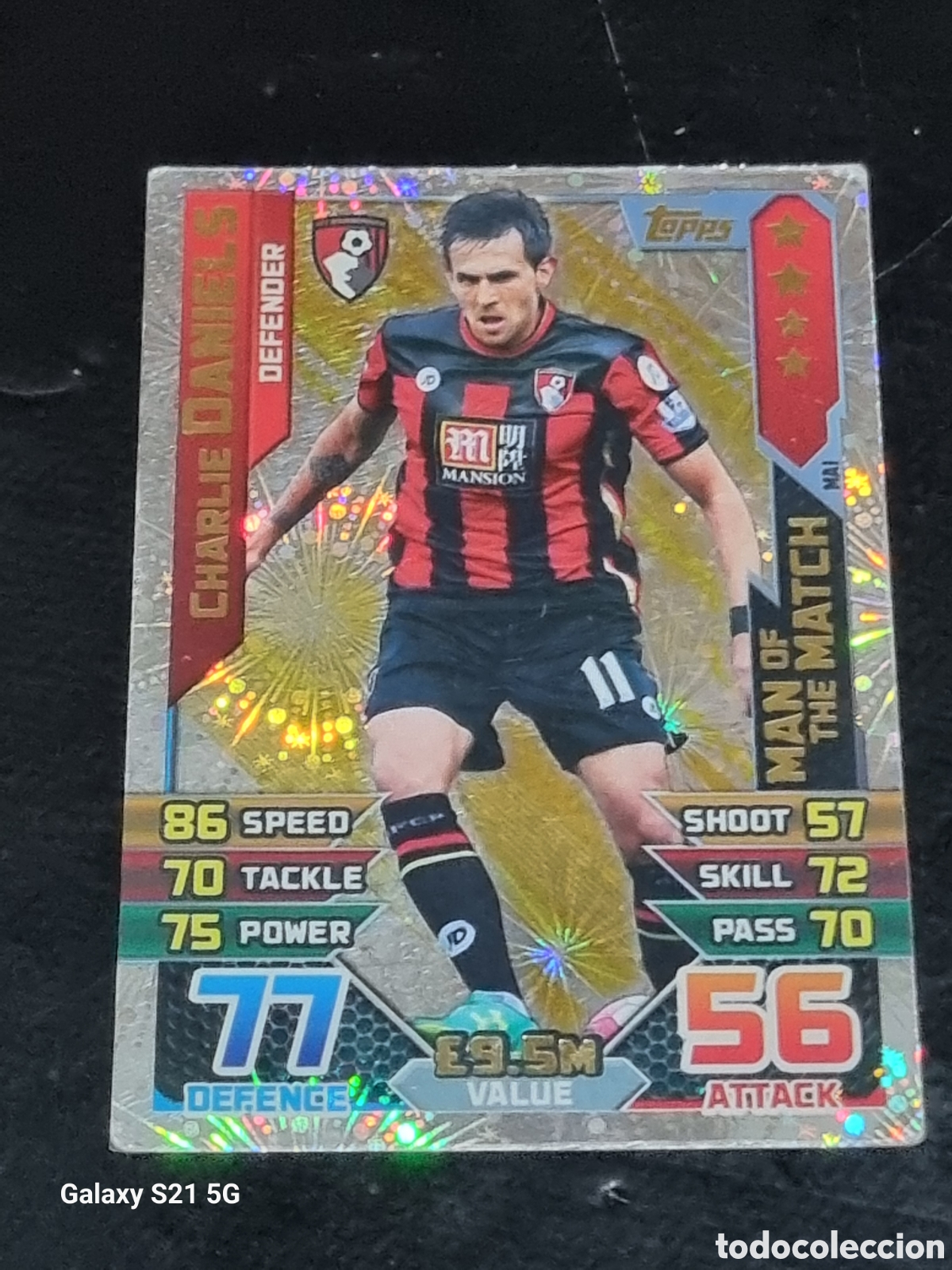 Trading cards: CHARLIE DANIELS - BOURNEMOUTH MAN OF THE MATCH TOPPS MATCH ATTAX EXTRA 2015-2016