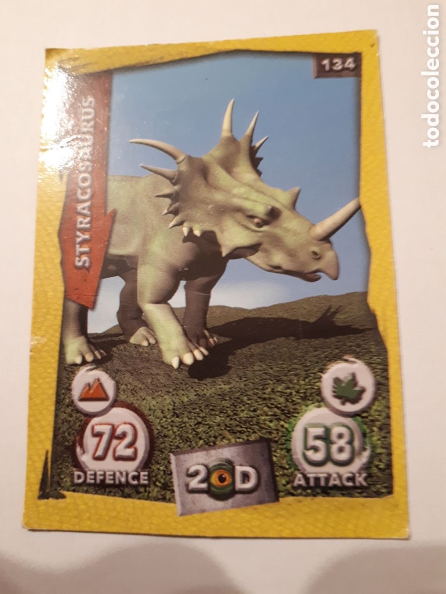 Trading cards: DINOSAURS. 3 D DINOCARDS. N&ordm; 134 STYRACOSAURUS - Foto 1