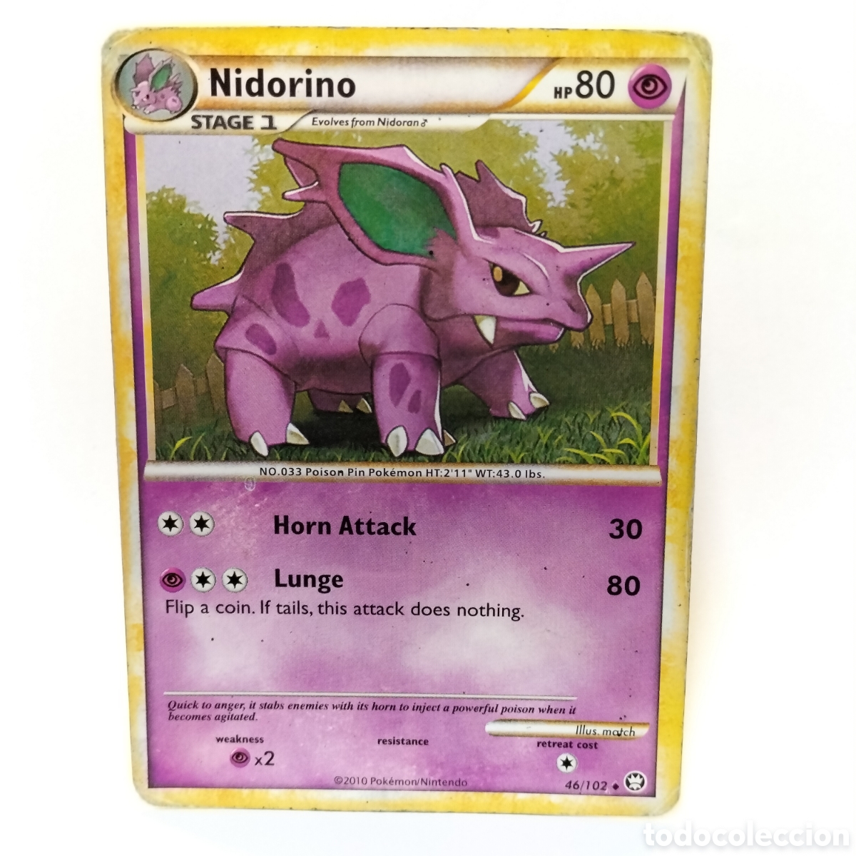 aaa - carta n 46/102 - nidorino hp 80 / pokmo - Buy Antique trading cards  on todocoleccion